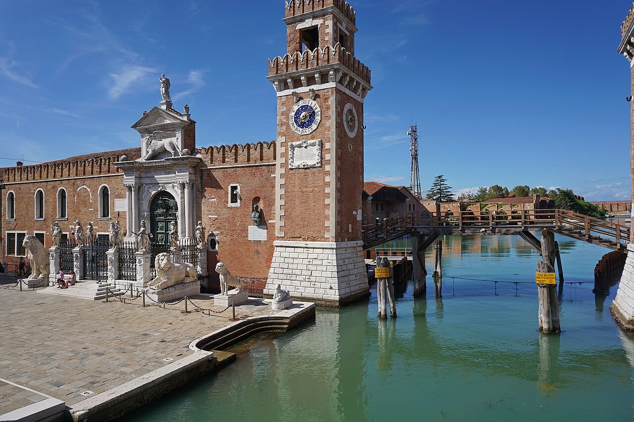 The Porta Magna, the towers and the water gate of the Arsenale