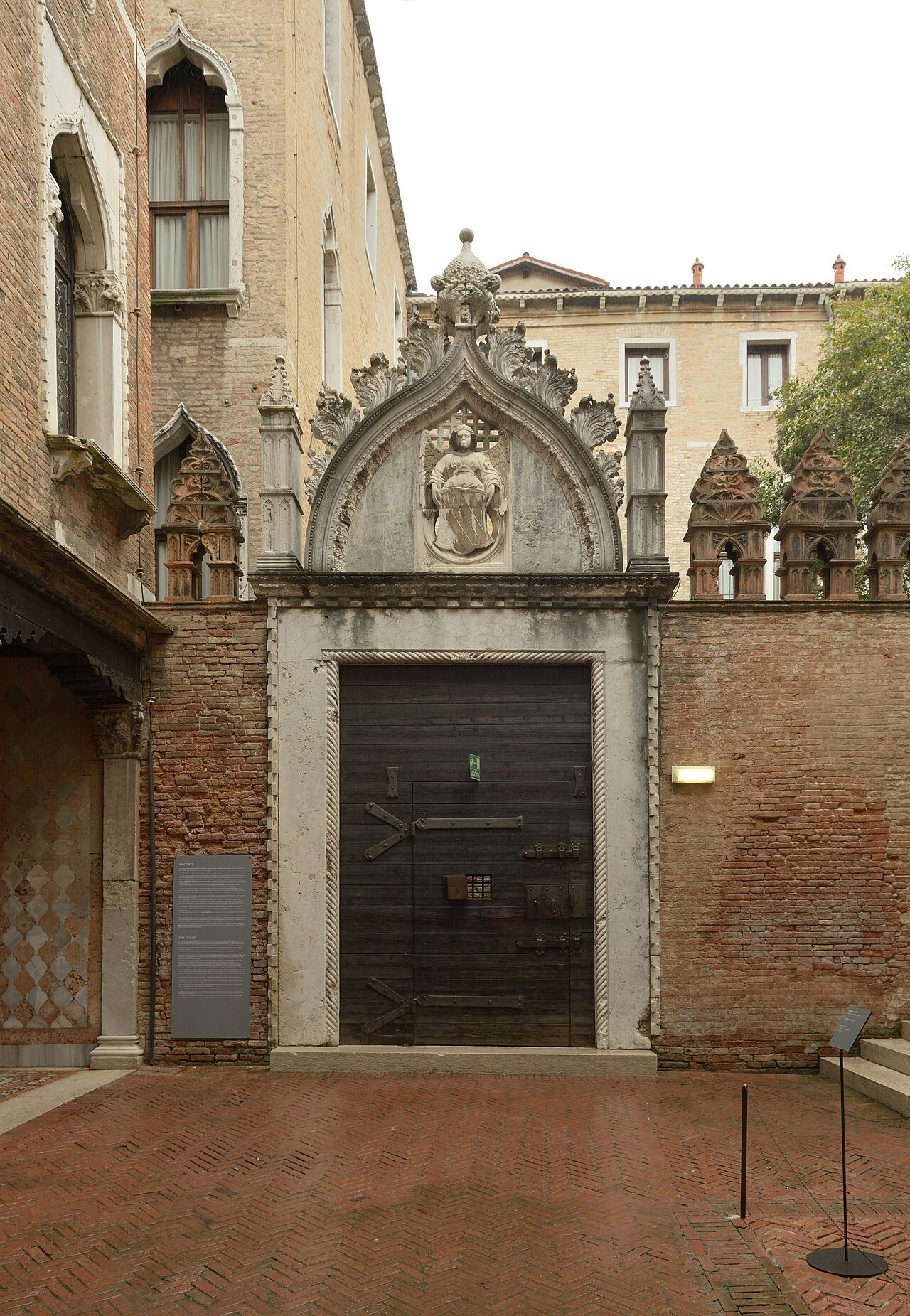 The carved Gothic portal in the courtyard of the Ca' d'Oro