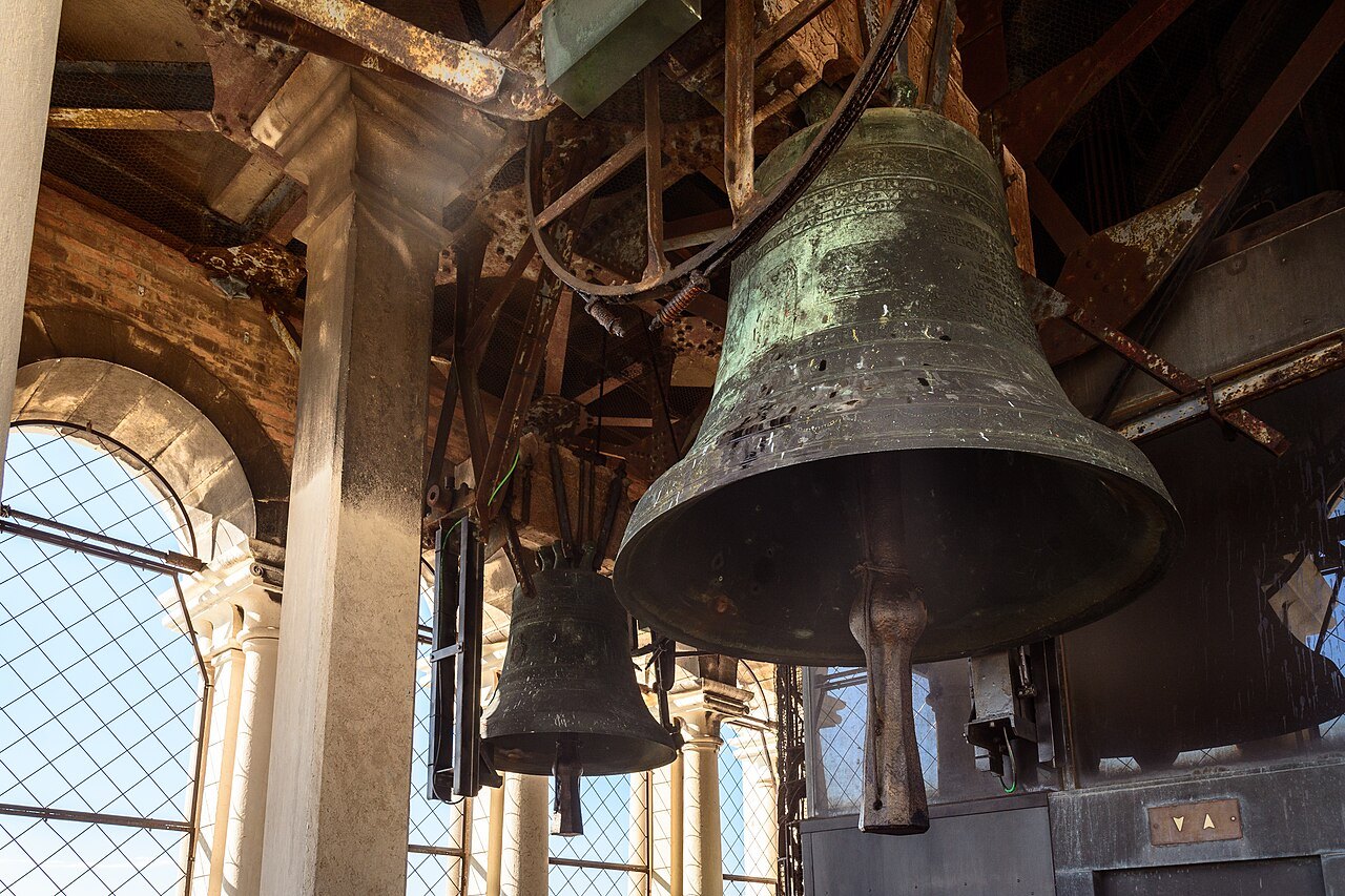 The bells in the belfry of the Campanile