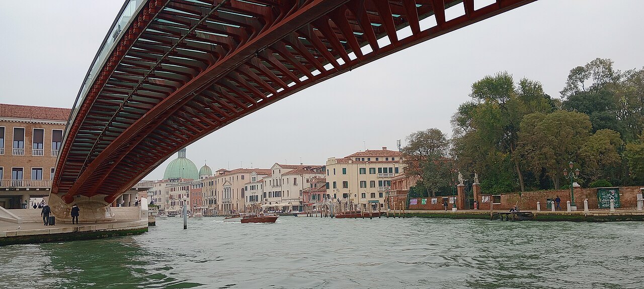 Under the Ponte della Costituzione on the Grand Canal