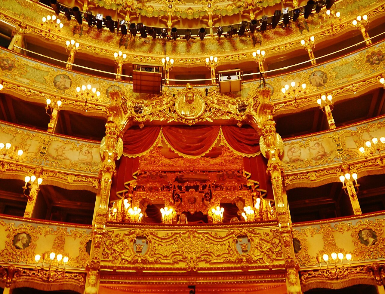 The royal box and gilded tiers of La Fenice