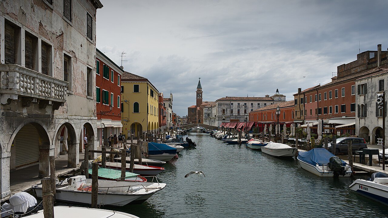 The Canal Vena in Chioggia, lined with boats