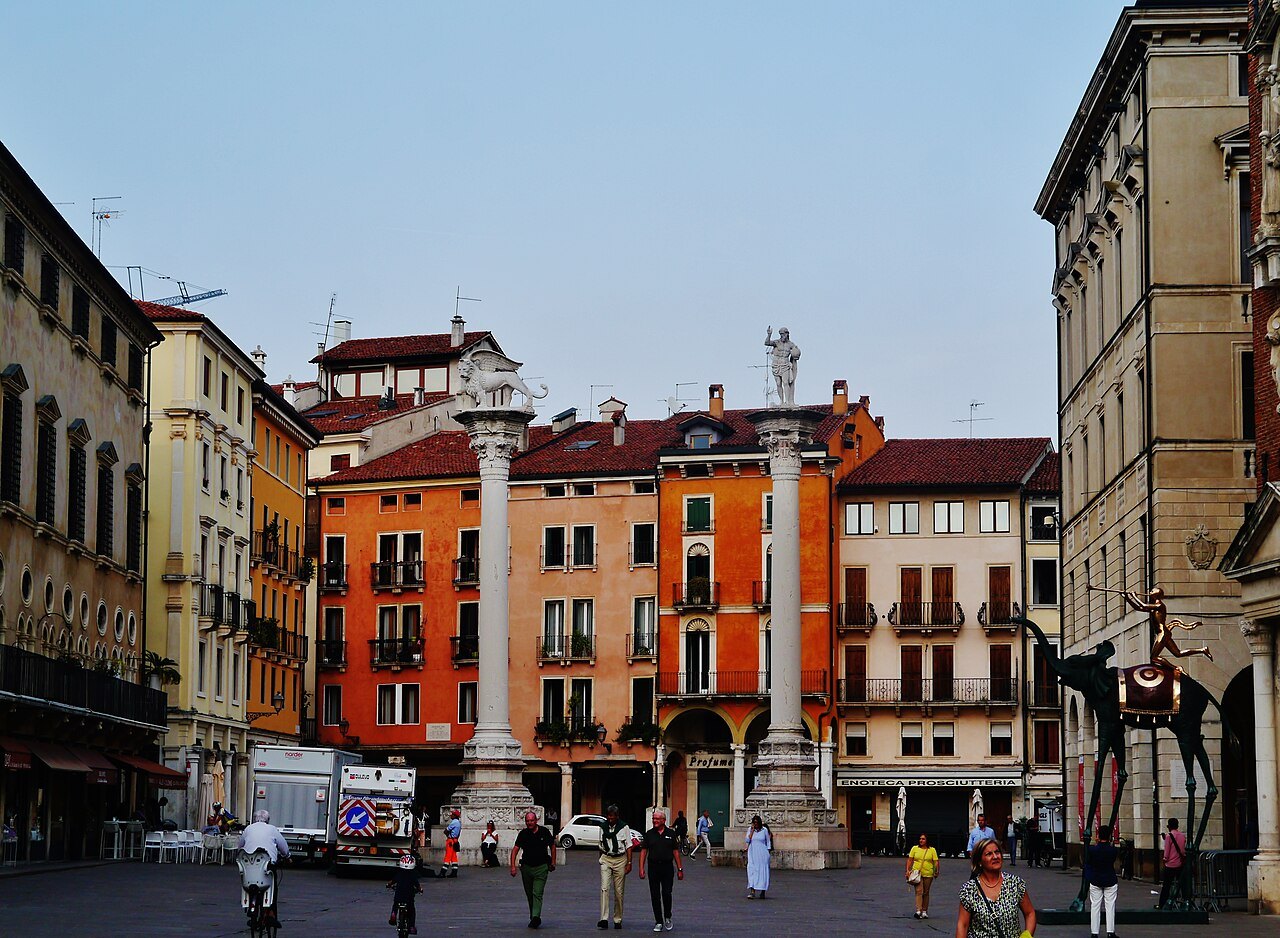 The Piazza dei Signori in Vicenza with its two columns