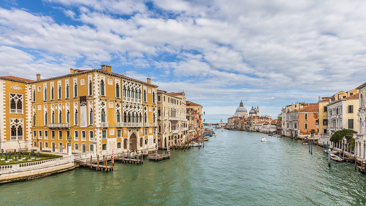 The Grand Canal east from the Accademia bridge, the Salute in the distance