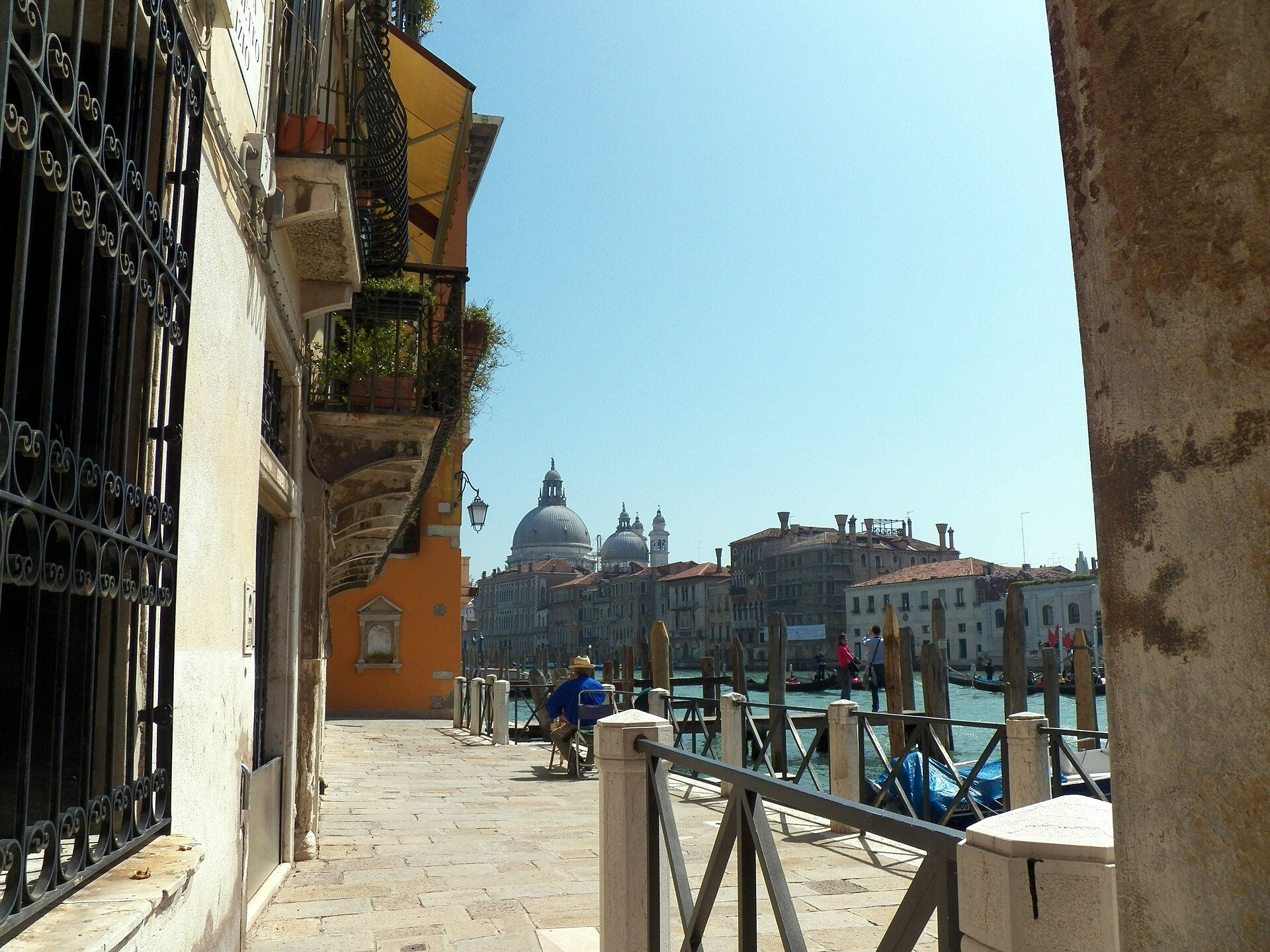 The traghetto landing at Santa Maria del Giglio, the Salute across the Grand Canal