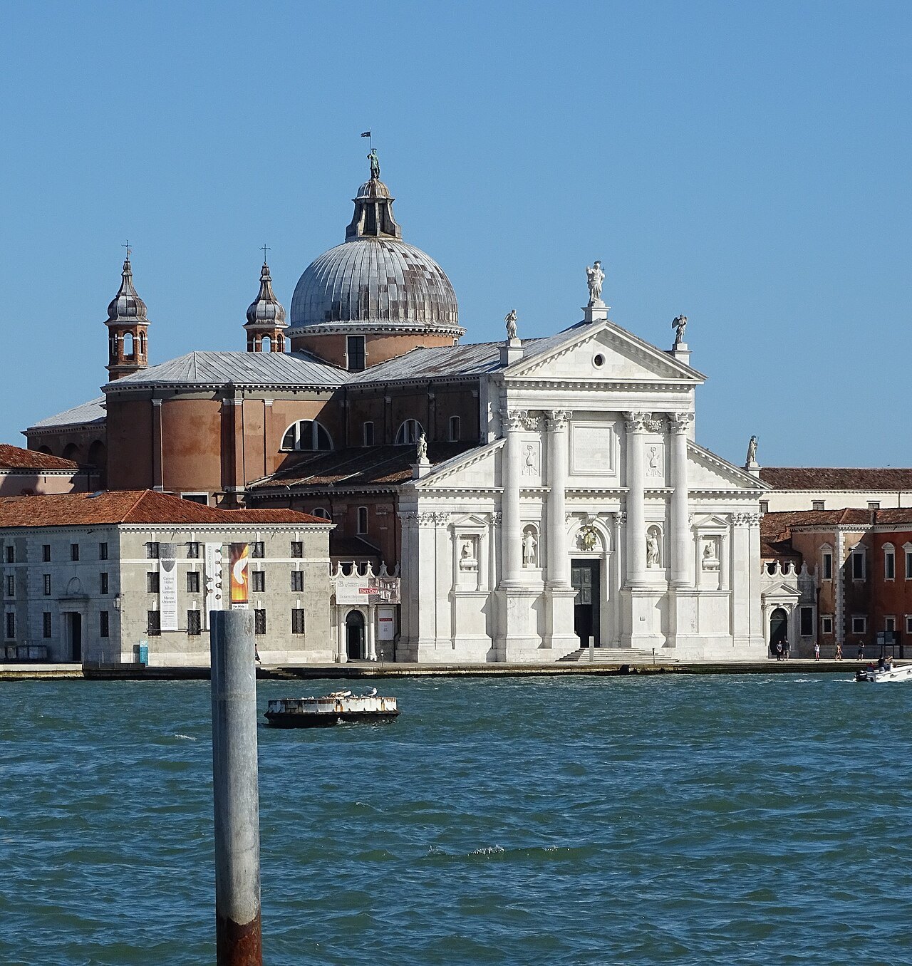 The white front of San Giorgio Maggiore across the basin