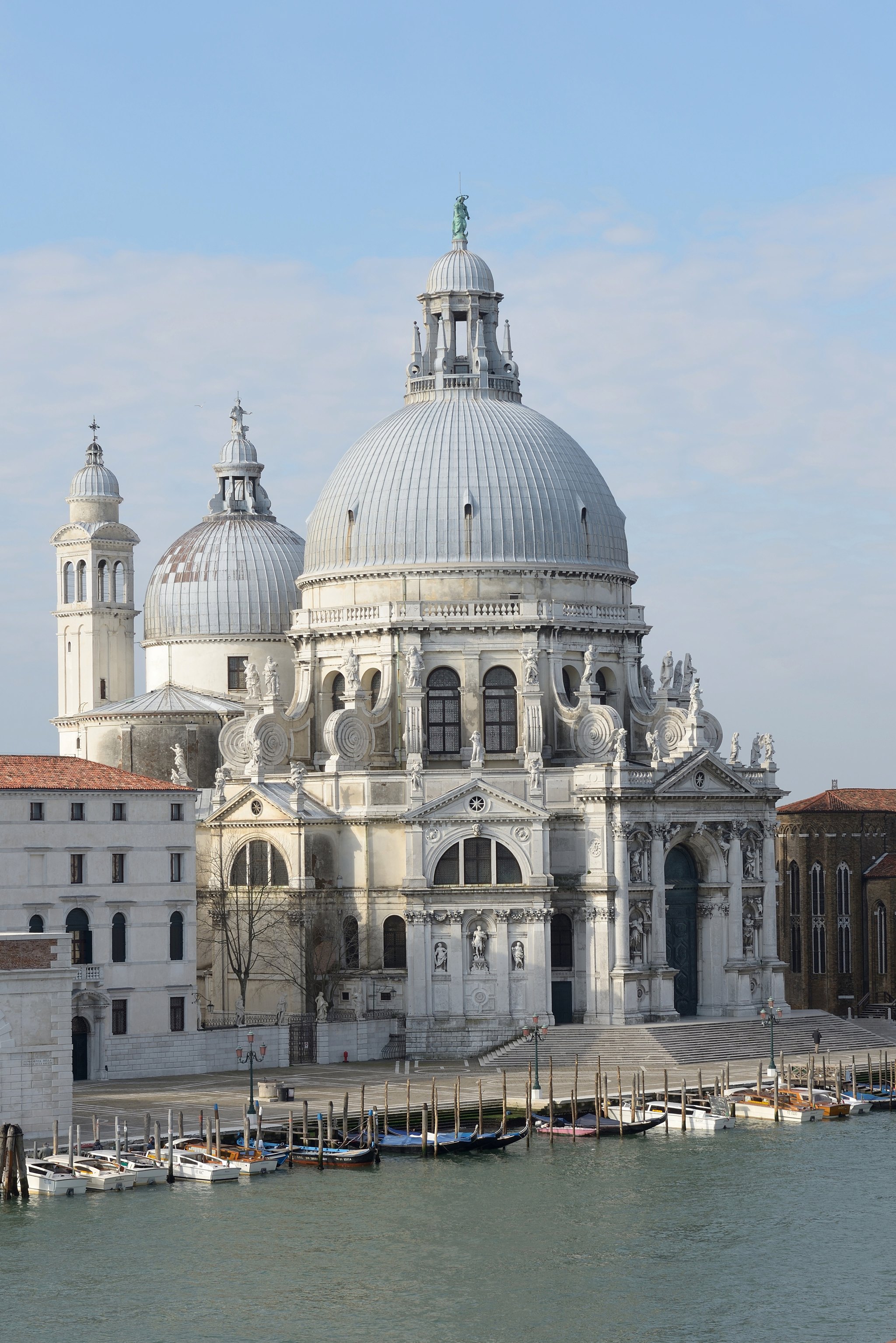 Santa Maria della Salute from the Grand Canal, the octagonal church and its dome above the water