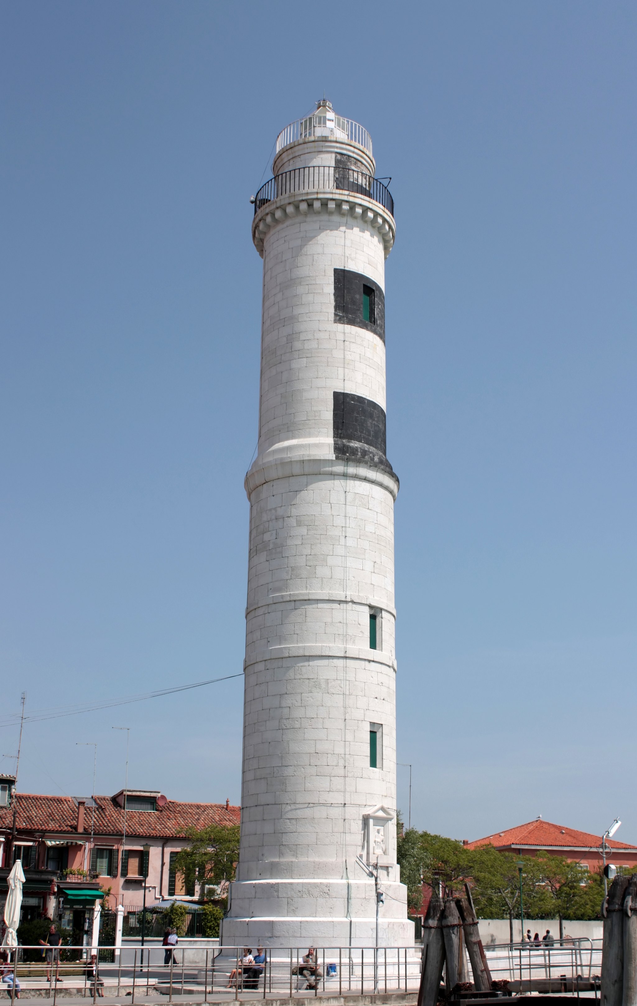The lighthouse on Murano standing at the edge of the open lagoon