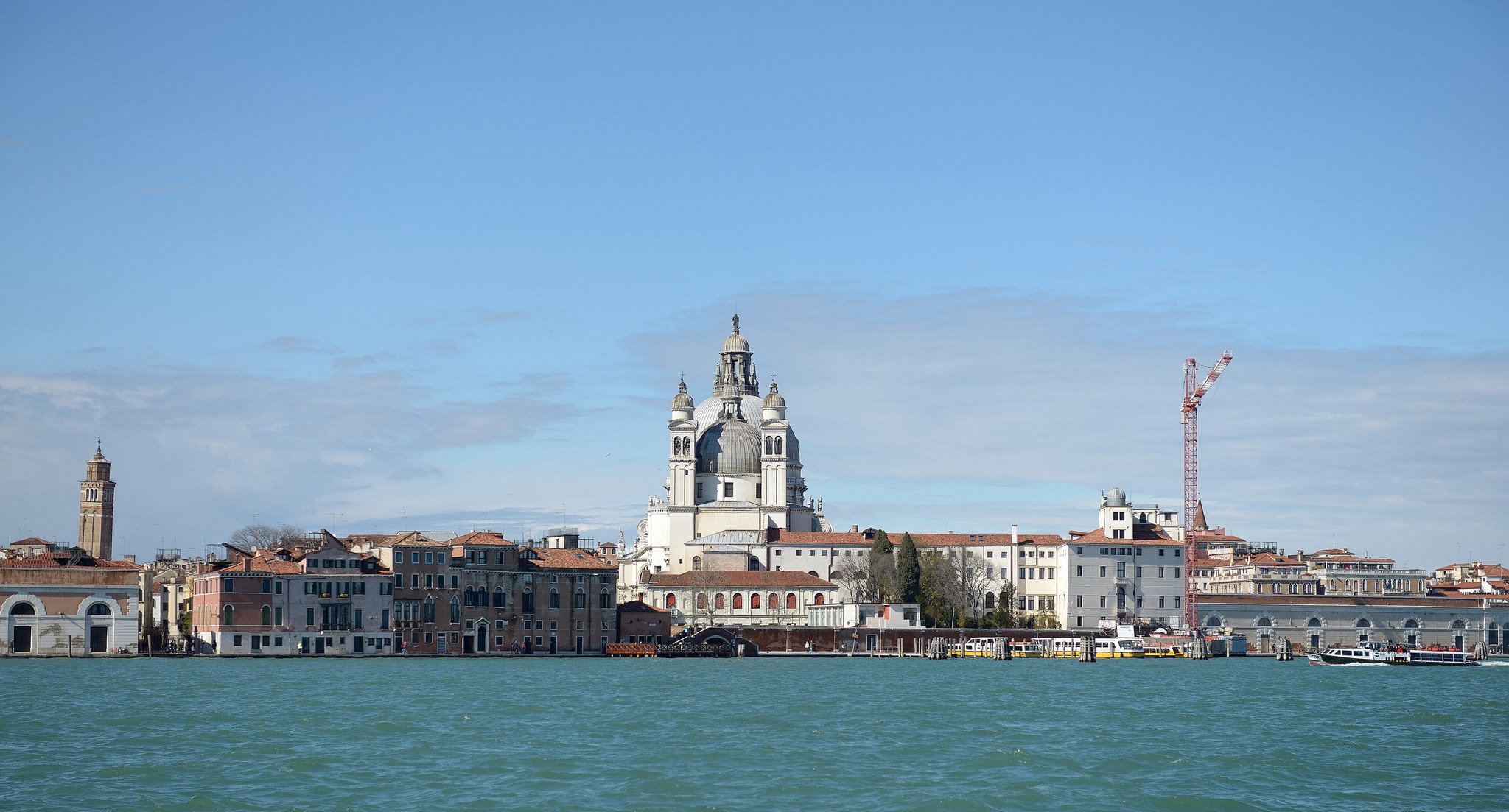 Santa Maria della Salute seen from the Giudecca across the basin, its dome above the low waterfront